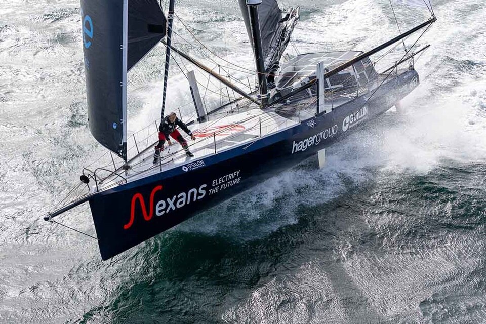 Fabrice Amedeo on his boat