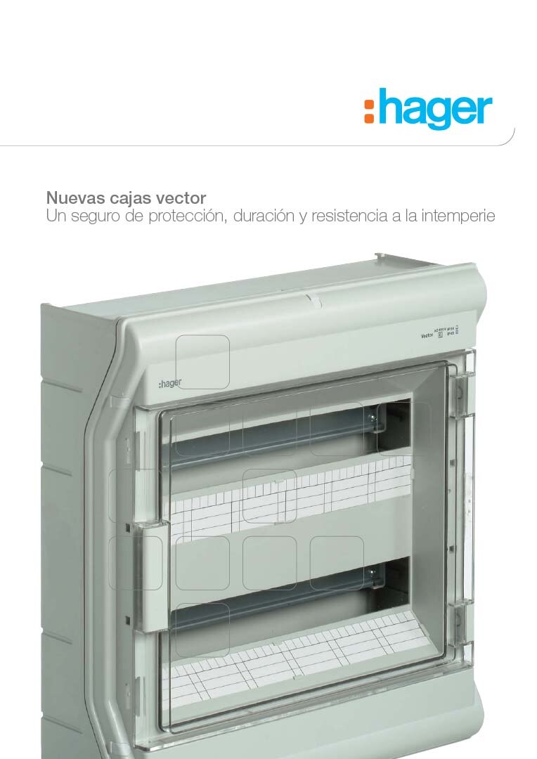 Armario de distribución Hager vector, caja de protección duradera y resistente a la intemperie