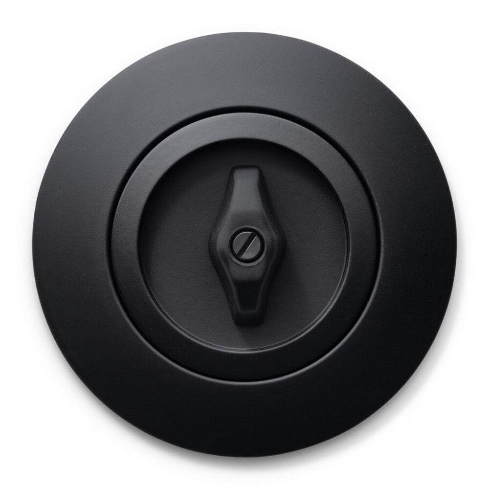 interrupteur rond en noir mat