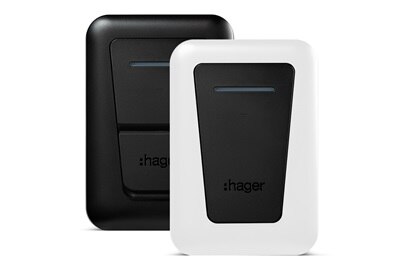 Borne de recharge witty avec couvercle en noir et et en blanc