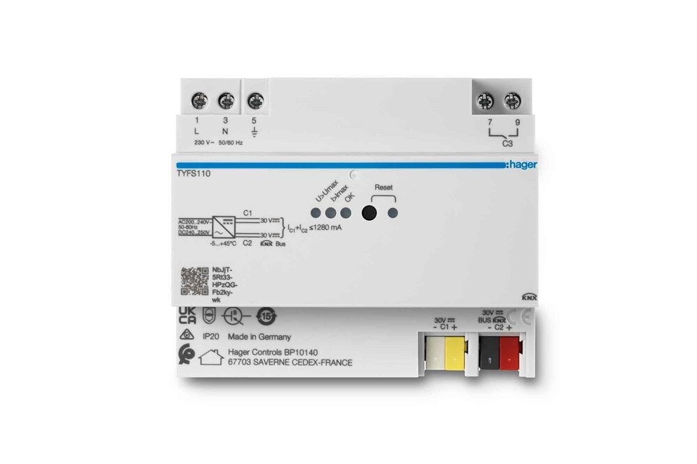 Alimentation KNX Hager avec 2 sorties 1 filtre inclus