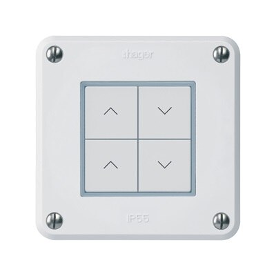 interrupteur rectangulaire blanc quatre boutons