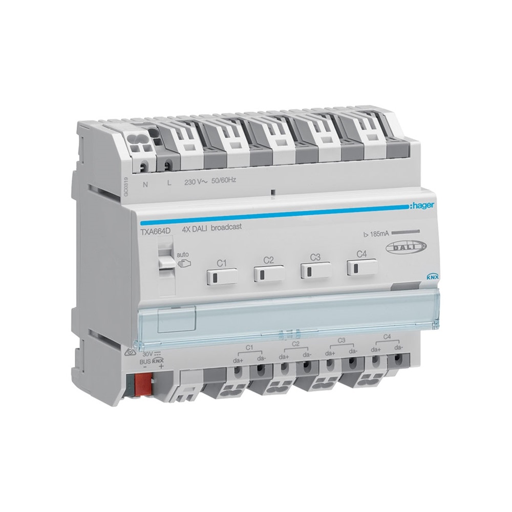 TXA664D module 4 sorties KNX/DALI Broadcast Hager