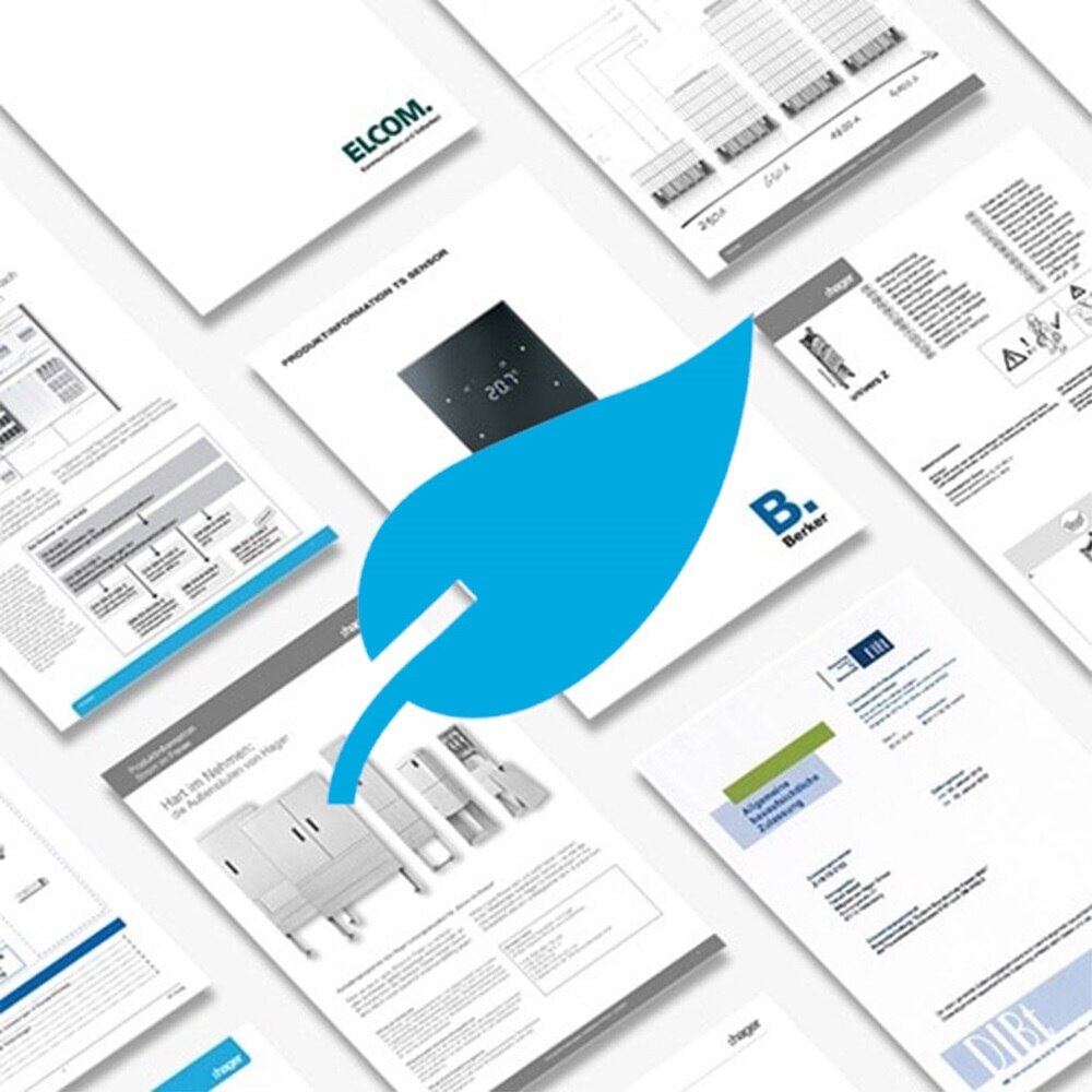 Visuel représentant le Centre de téléchargement des documents techniques, brochures et autres notices de Hager