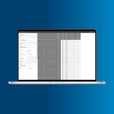 Webapp HPC (Hager Protection Coordination) affichée sur un ordinateur portable
