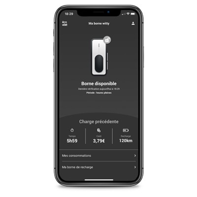 Screen App Hager witty borne de charge véhicule électrique