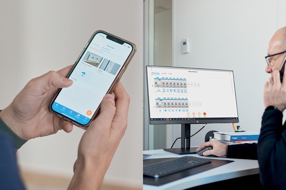 Application gratuite Hager Ready pour mobile et PC, l’assistant digital de l’électricien pour générer tableaux et schémas électriques
