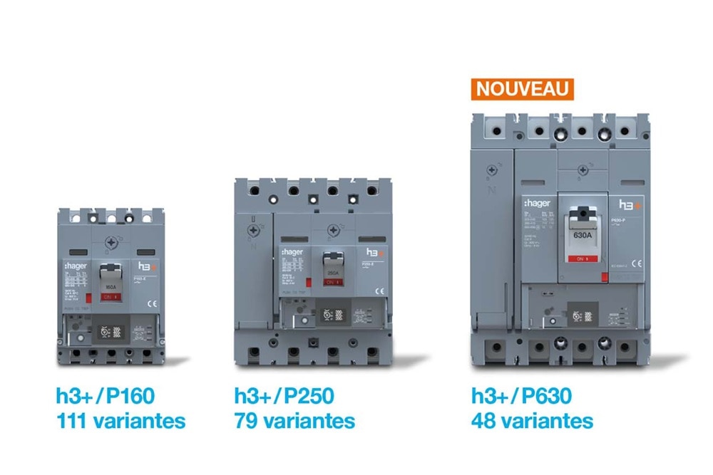 quadro evo de Hager peut embarquer des boîtiers moulés intelligents h3 et h3+ jusqu’à 1600 A