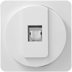 appareillage mural ateha de Hager, complet prise RJ45 cat. 6 FTP WJC226B