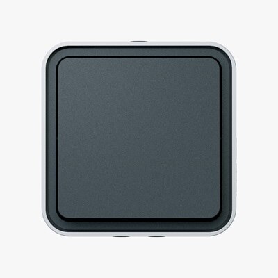 Appareillage mural étanche cubyko leaf de Hager, simple va-et-vient, IP55, complet saillie WNC001EC gris