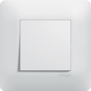 appareillage mural essensya de Hager, plaque pure WE401 et interrupteur WE001 pure