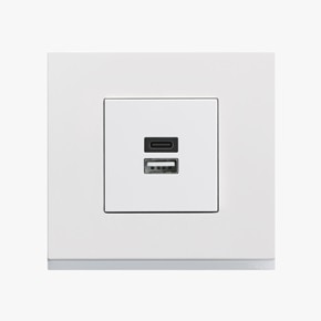 appareillage mural gallery de Hager, chargeur USB-A + C, finition pure