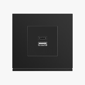 appareillage mural gallery de Hager, chargeur USB-C + A, finition night