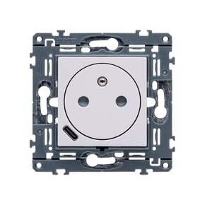 appareillage mural gallery de Hager, mécanisme prise affleurante 2P + T et  USB-C