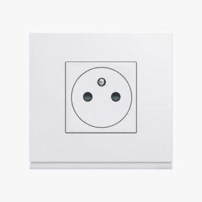 appareillage mural gallery de Hager, finition pure avec prise affleurante pure