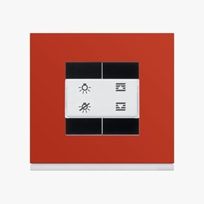 appareillage mural gallery de Hager, plaque finition églantine WXP0602 et interrupteur KNX ou micromodules night, domotique