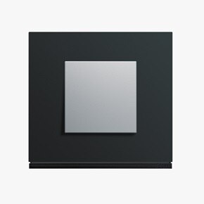 appareillage mural gallery de Hager, finition anthracite avec interrupteur titane