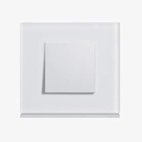 appareillage mural gallery de Hager, finition moon glass avec interrupteur pure