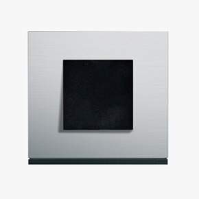 appareillage mural gallery de Hager, finition natural alu avec interrupteur night