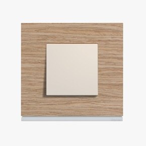 appareillage mural gallery de Hager, finition oak wood avec interrupteur dune