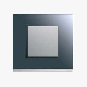 appareillage mural gallery de Hager, finition mirror glass avec interrupteur pure