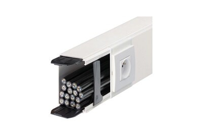 goulotte liféa de Hager complète socle et couvercle, 40 x 90 pure