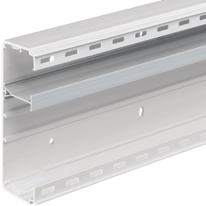 cheminement de câbles, goulotte LFF Hager, socle pré-percé