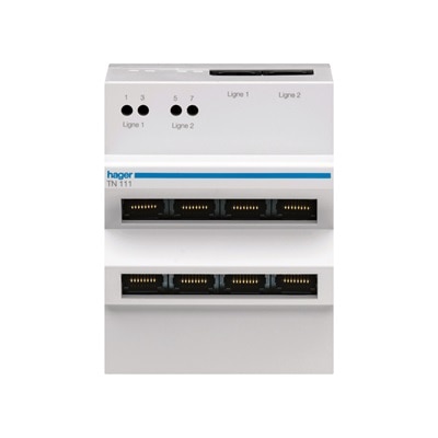 coffret de communication VDI de Hager, répartiteur téléphonique