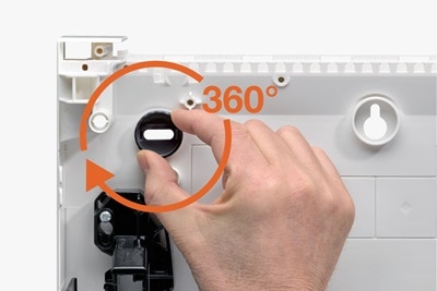 Alignement parfait grâce aux 4 pèces rotatives prémontées, coffret vega18 de Hager