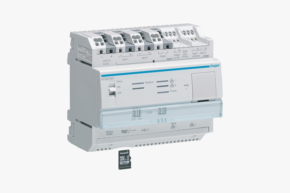 Serveur de données multi-énergie + carte micro SD de Hager