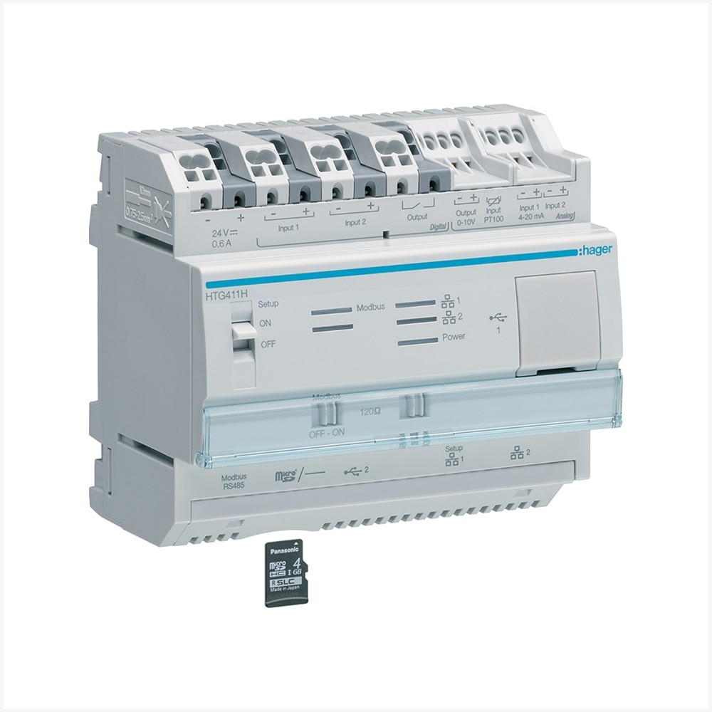 Serveur de données multi-énergie + carte micro SD HTG411H de Hager