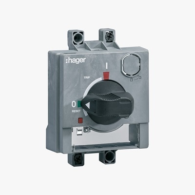 Commande rotative débrochable HXT030H pour disjoncteurs boîtiers moulés h3+ de Hager