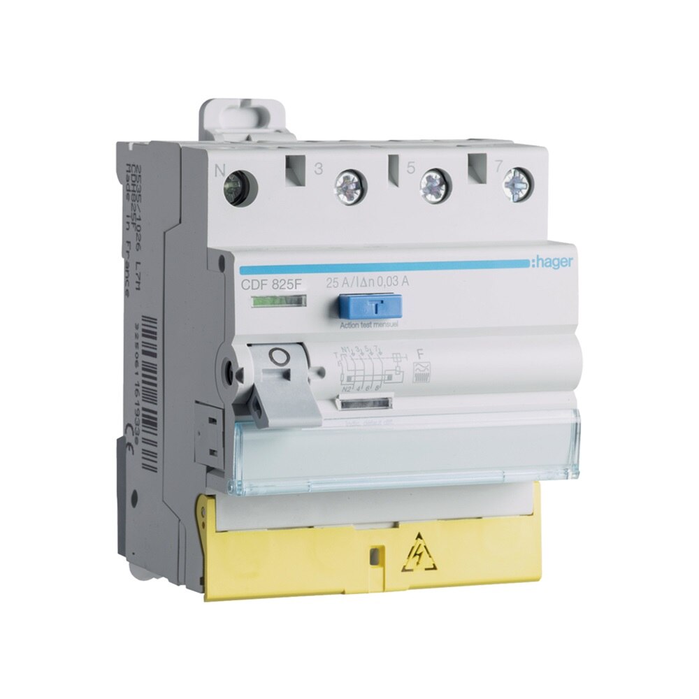 Interrupteur différentiel CDF825F de Hager pour le résidentiel et le tertiaire