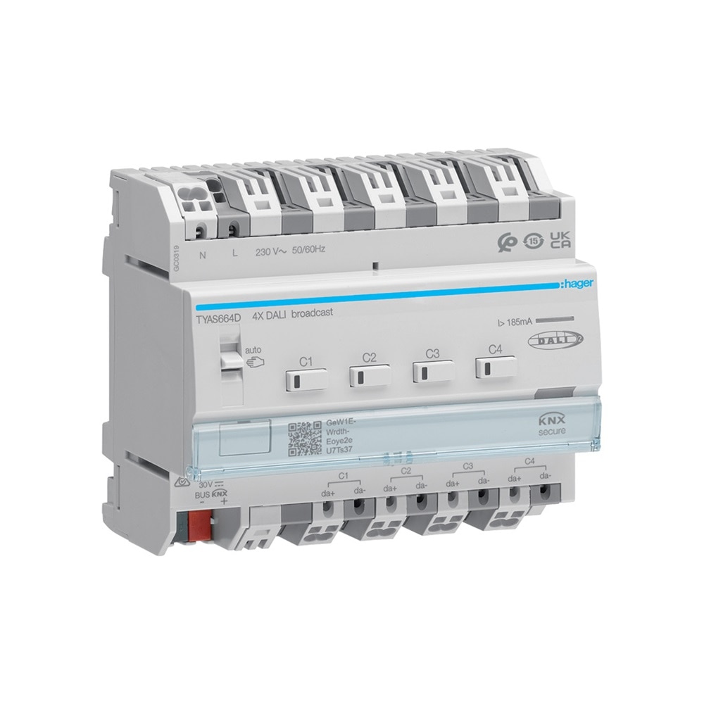 Module 4 sorties KNX/DALI Broadcast TYAS664D de Hager
