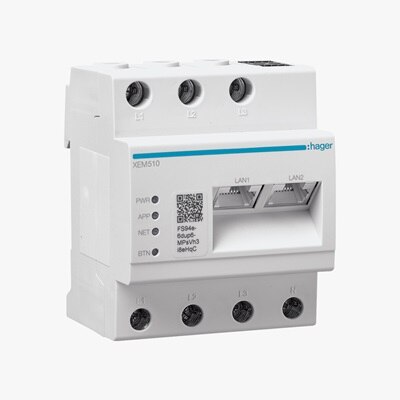 Gestionnaire de puissance 10 bornes de recharge OCPP sans connexion backend witty de Hager XEM510