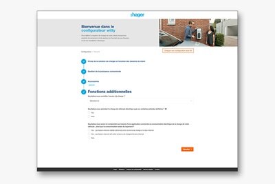 Configurateur witty de Hager, de nombreuses fonctions additionnelles comme les horloges digitales.