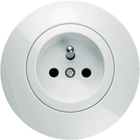 appareillage mural 1930, prise de courant vintage ronde