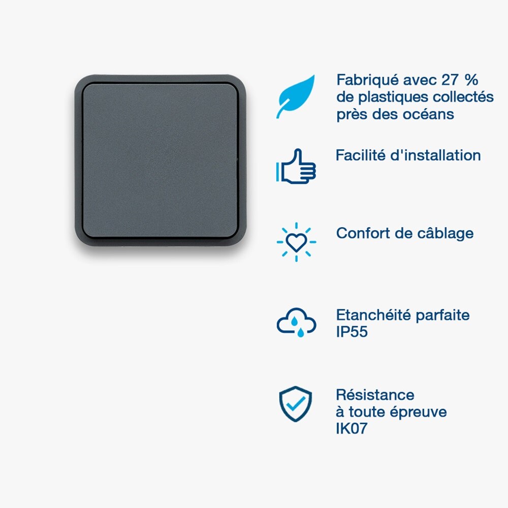 cubyko leaf : en plastiques recyclés, installation et câblage faciles, IP55, IK07