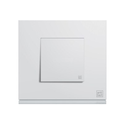 appareillage mural antibactérien gallery de Hager particulièrement adapté pour le milieu médical, et lieux recevant du public, plaque WXP9902 et interrupteur WXD000H