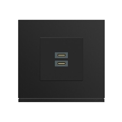 Double prise USB-C night WXD112N gallery de Hager, plaque night WXP0202