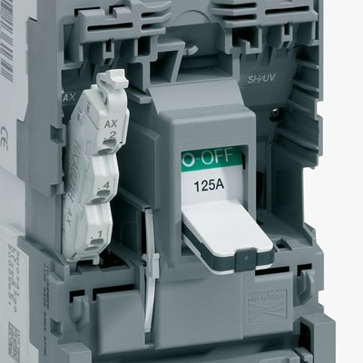 Les auxiliaires sont équipés de bornes à ressort pour un câblage sans vis des disjoncteurs h3+ de Hager