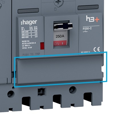 interrupteur à déclenchement libre P250 HCT251AR SW, boîtier moulé h3+ de Hager