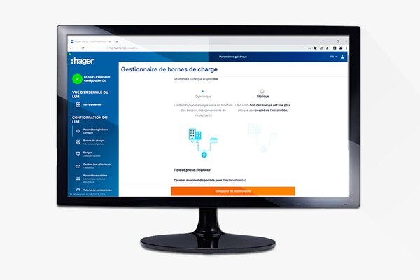 Le gestionnaire witty de Hager est l'interface web pour l’exploitation optimisée des parcs de bornes de recharge implantées sur des parkings tertiaires.