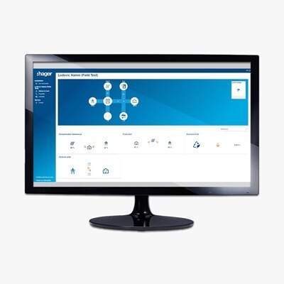 Le gestionnaire d’énergie flow de hager pilote et gère la répartition de l’énergie solaire intelligemment dans toute la maison. pour les bornes de recharge witty solar.