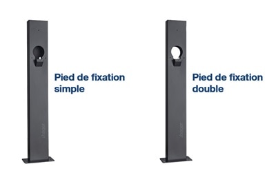 Pieds de fixation simple (XVA130) et double (XVA135) pour bornes witty 
