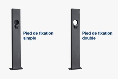 Pieds de fixation simple (XVA130) et double (XVA135) pour bornes witty 