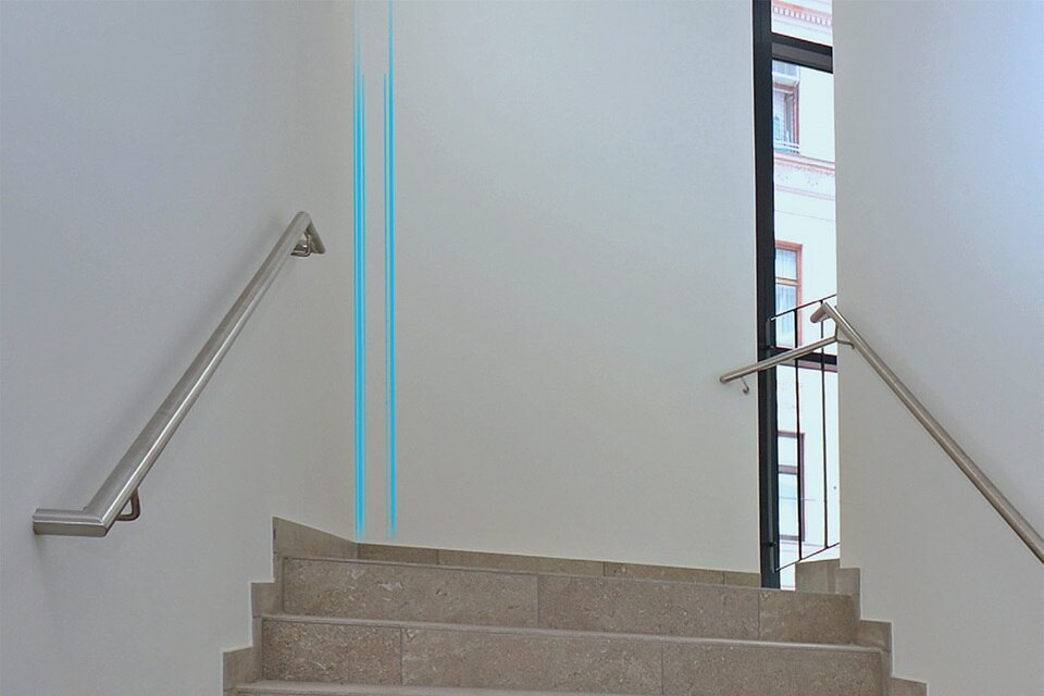 cheminement de câbles, rénovation, parties communes, communs, immeuble, cage d’escalier