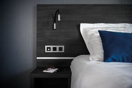prises design pour les chambres d'hotels, gallery hager