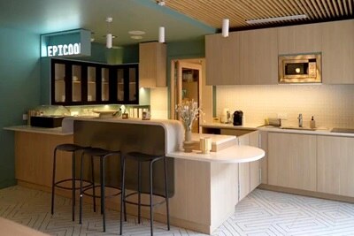 Cafeteria de la résidence Archimède à Saint-Cyr-l'Ecole  (78) équipée en produits de la marque Hager