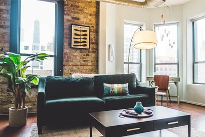 Salon dans un appartement.